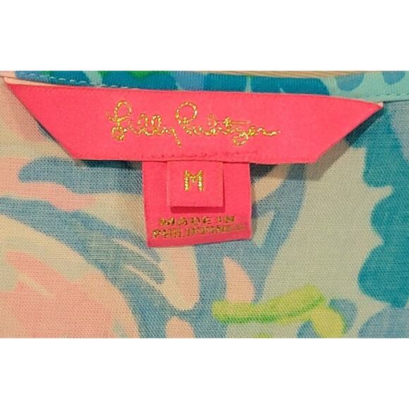 Lilly Pulitzer Dress W/ Bell Sleeves and Tassels Medium 004150 - Picture 7 of 10